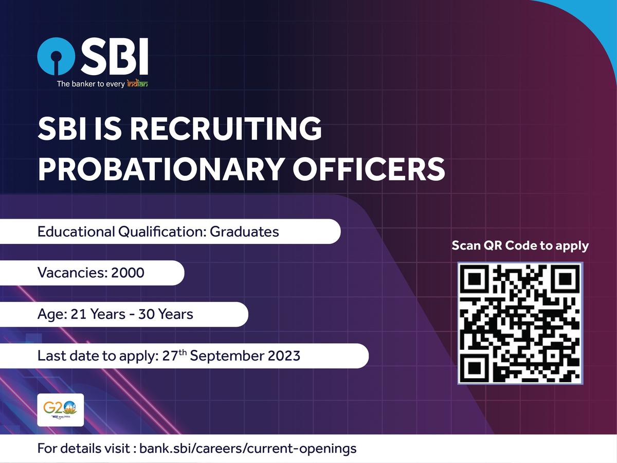 SBI Is Recruiting Probationary Officers Last Date Is Near KHOJINET